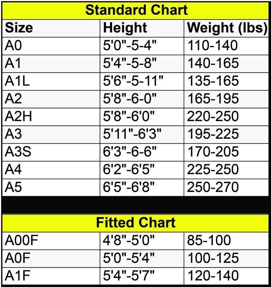 Pedro Size Chart